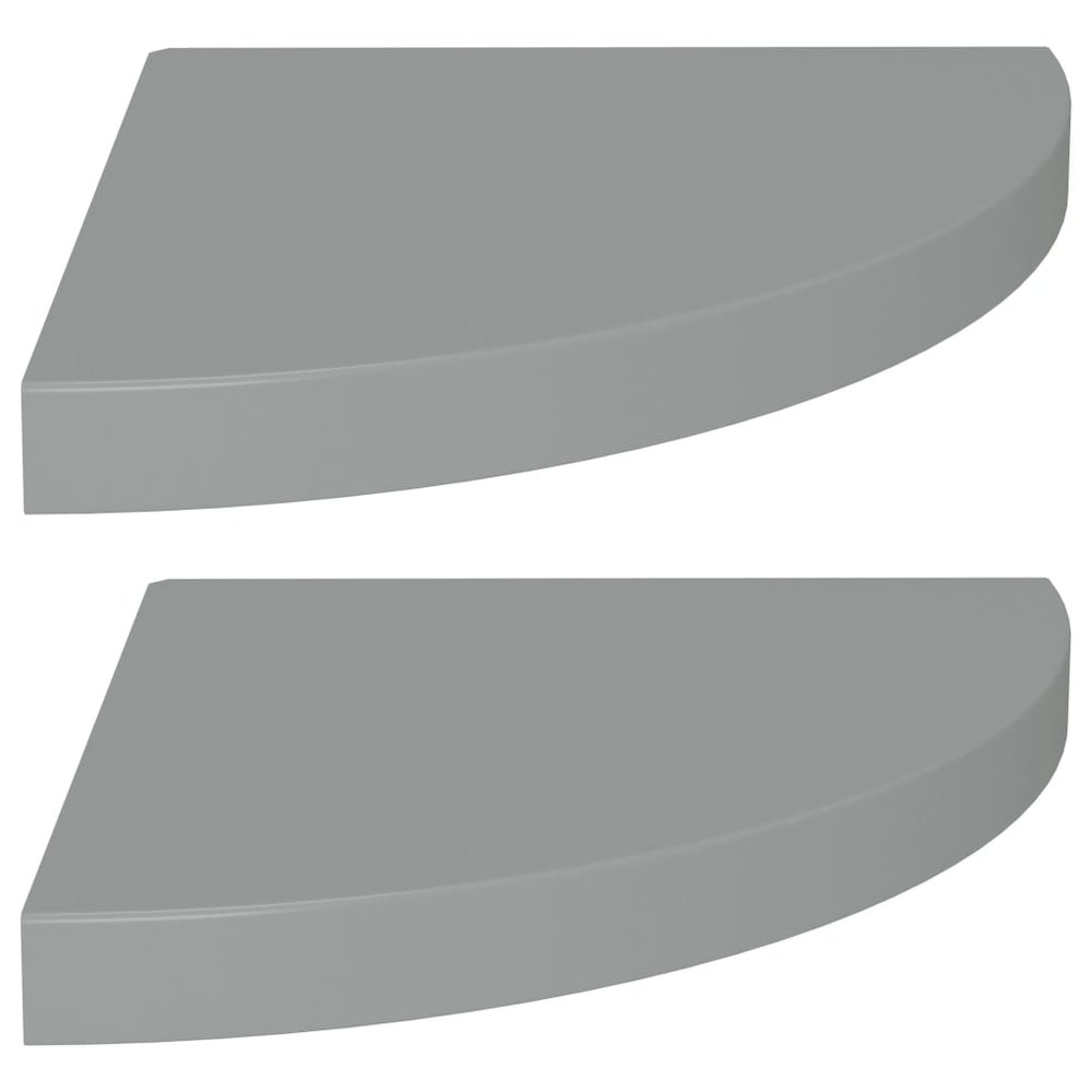 Corner Shelf Set of 2 Gray Honeycomb MDF, metal Small. Picture 2