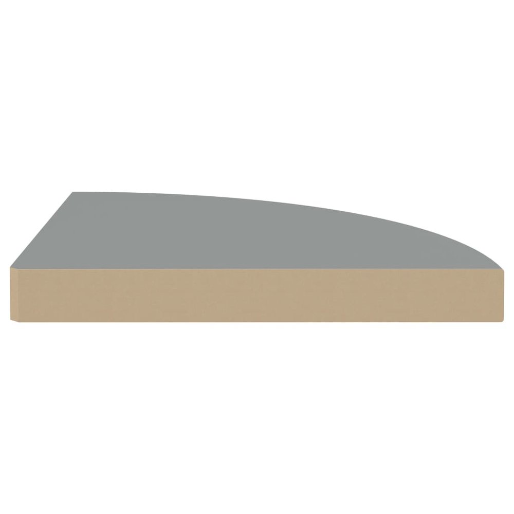Corner Shelf Set of 2 Gray Honeycomb MDF, metal Small. Picture 5