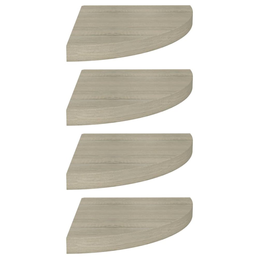 Corner Shelf Set of 4 Oak Honeycomb MDF, metal 13.8 in Length. Picture 2