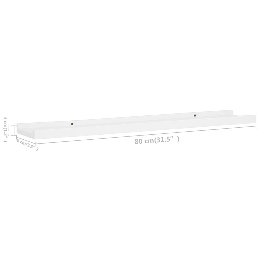Frame Ledge Shelf Set of 2 White MDF 31.5 in long Wall mounting. Picture 7