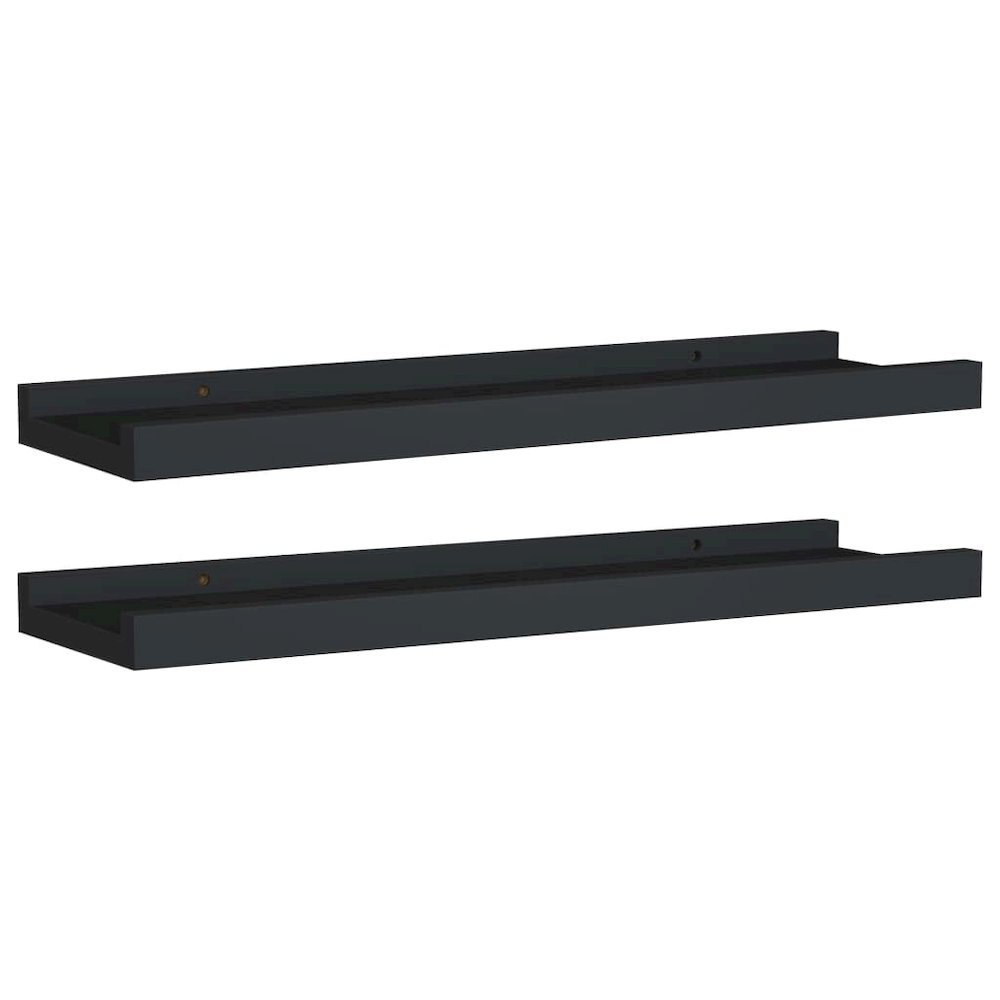 Frame Ledge Shelf Set of 2 Black MDF 15.7 x 3.5 x 1.2 in. Picture 2