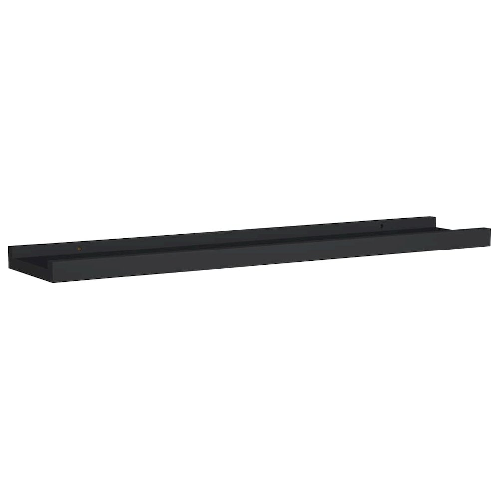 Frame Ledge Shelf Set of 2 Black MDF 23.6 in Storage. Picture 3