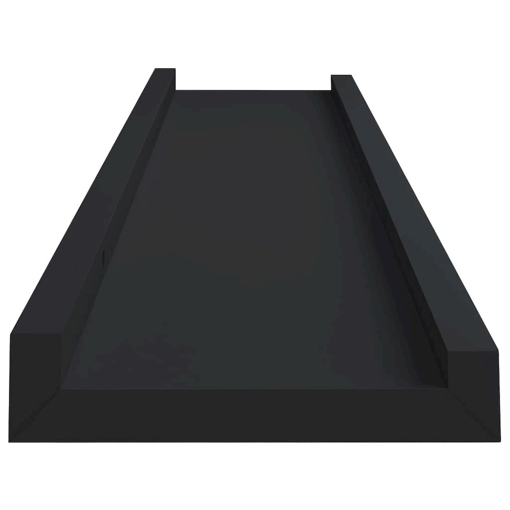 Frame Ledge Shelf Set of 2 Black MDF 23.6 in Storage. Picture 5
