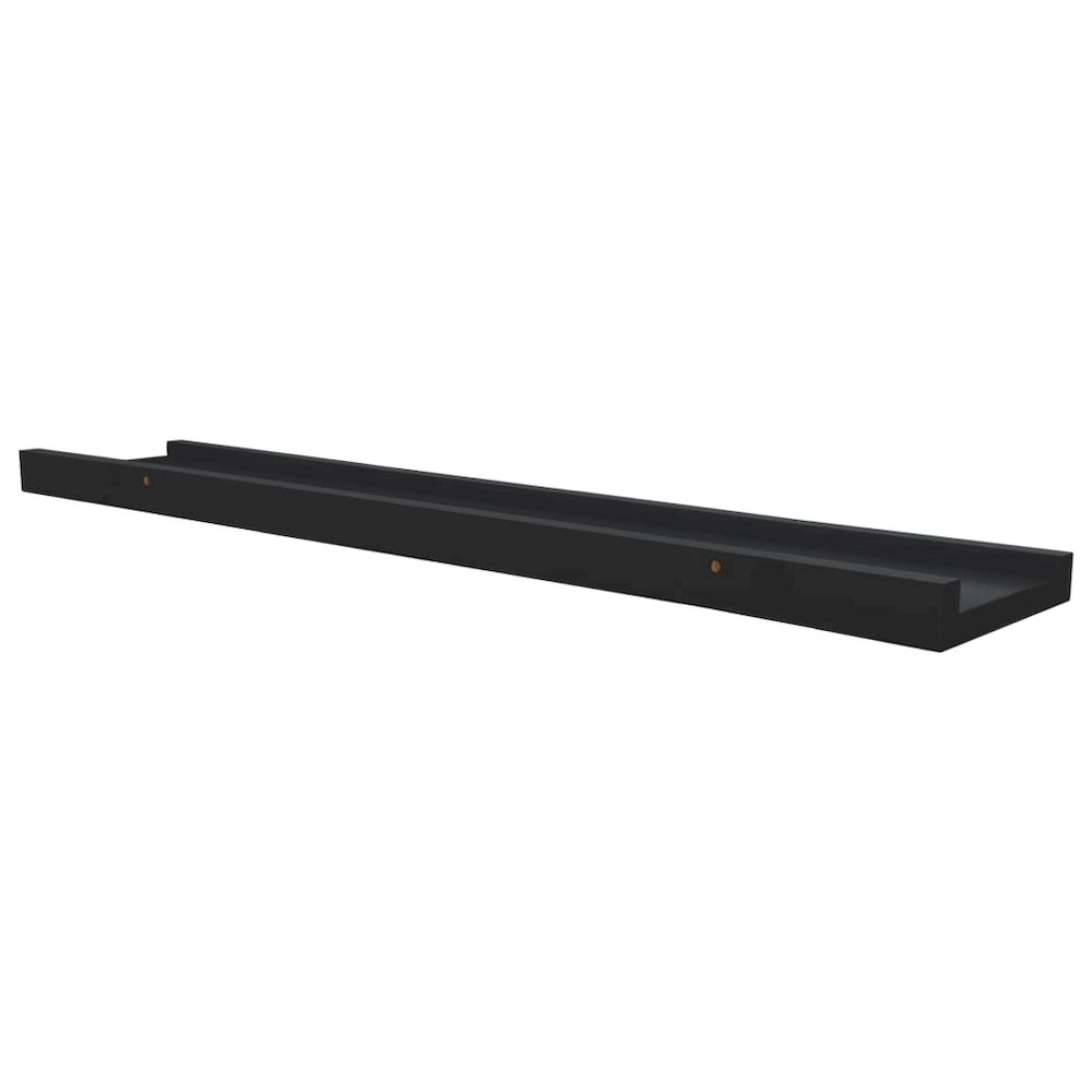 Frame Ledge Shelf Set of 2 Black MDF 23.6 in Storage. Picture 6