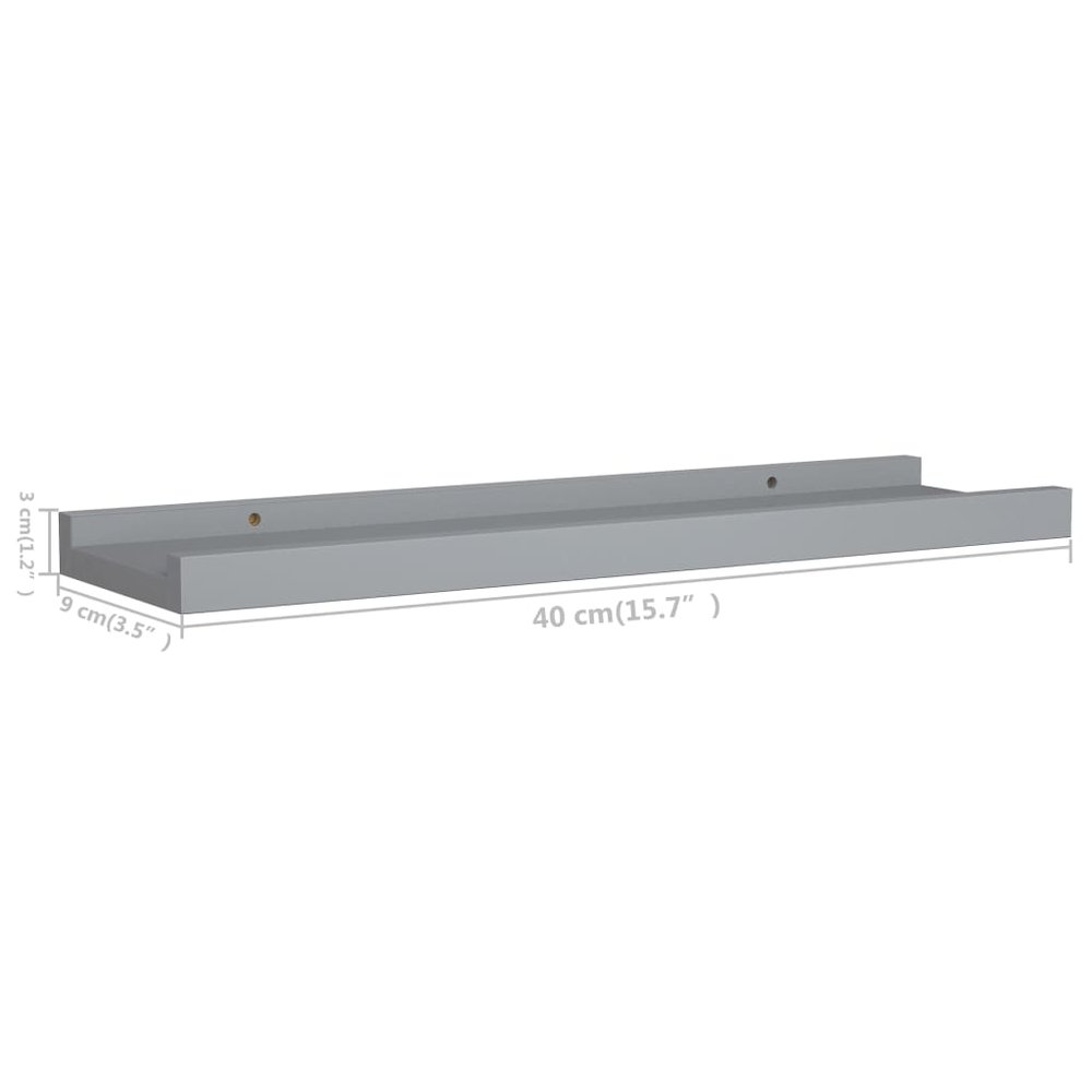 Frame Ledge Shelf Set of 2 Gray MDF Small Wall mounting. Picture 8