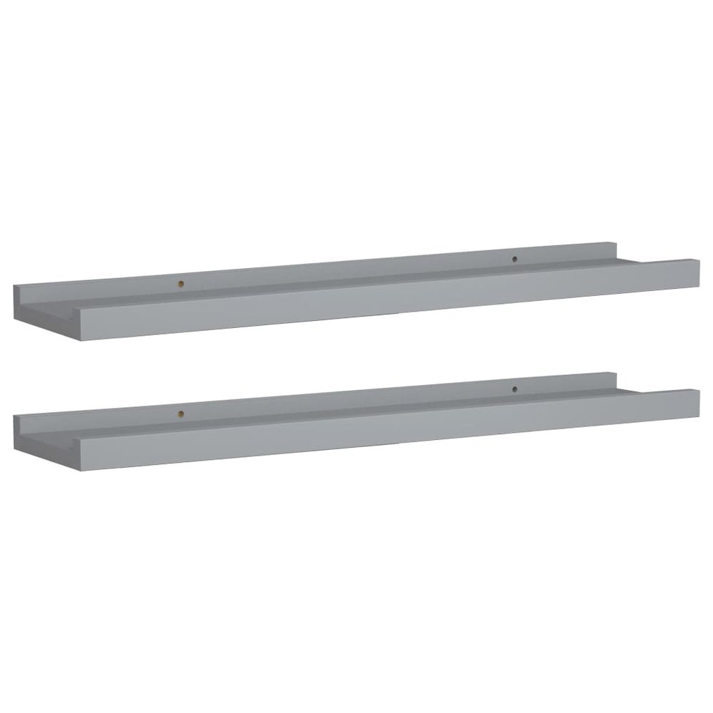 Frame Ledge Shelf Set of 2 Grey MDF Medium Wall mounting. Picture 2