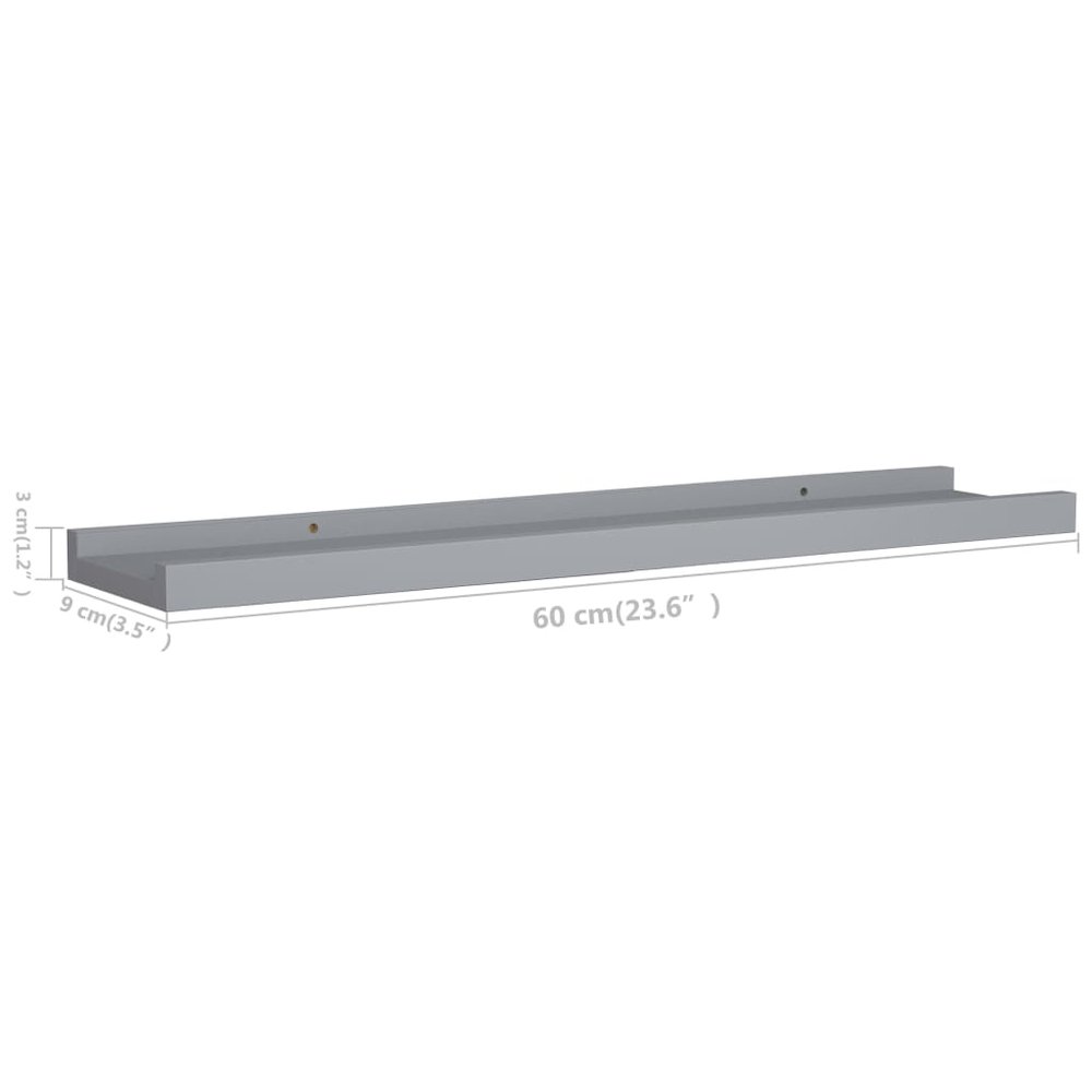 Frame Ledge Shelf Set of 2 Grey MDF Medium Wall mounting. Picture 8
