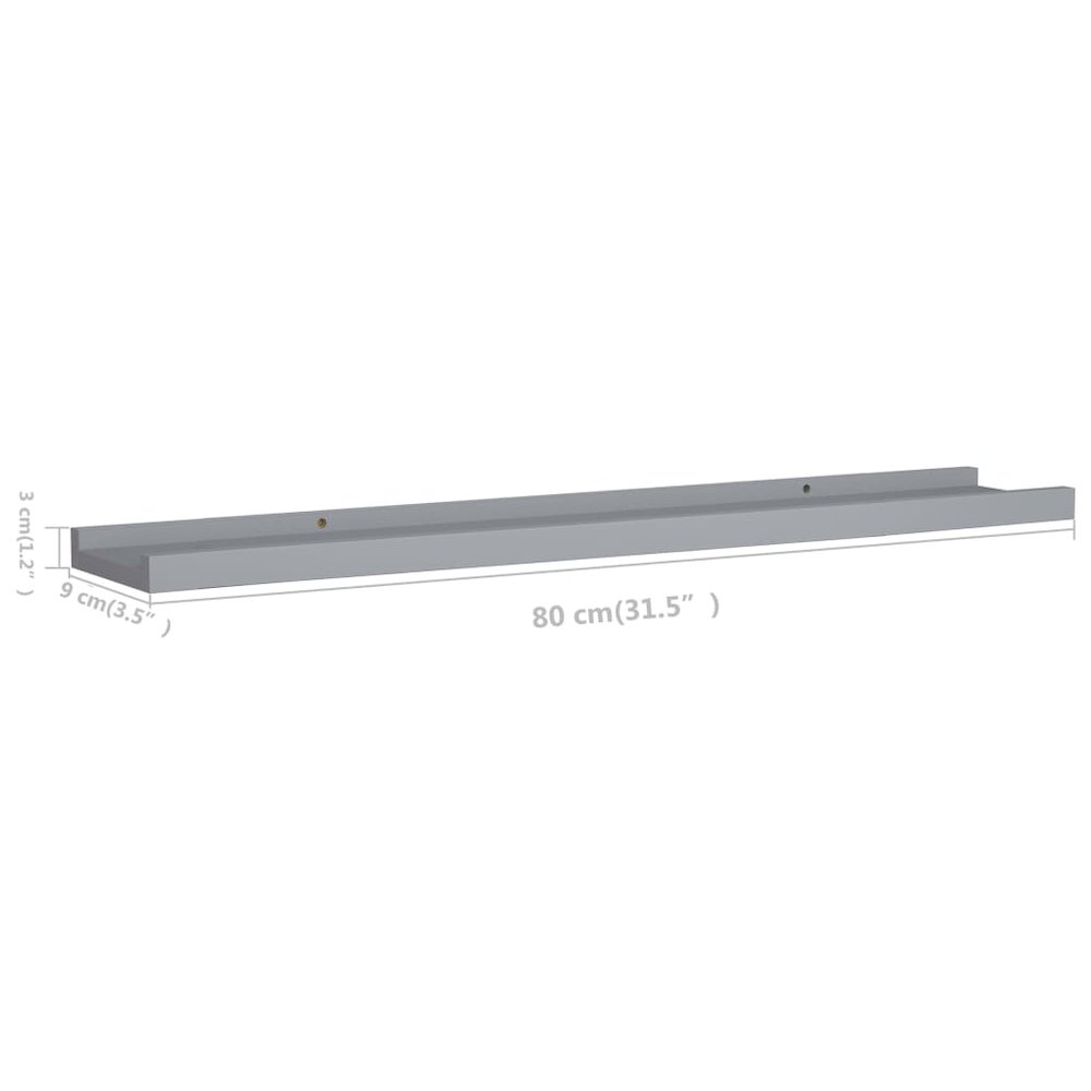 Frame Ledge Shelf Set of 2 Gray Lacquered MDF 31.5 in long. Picture 8