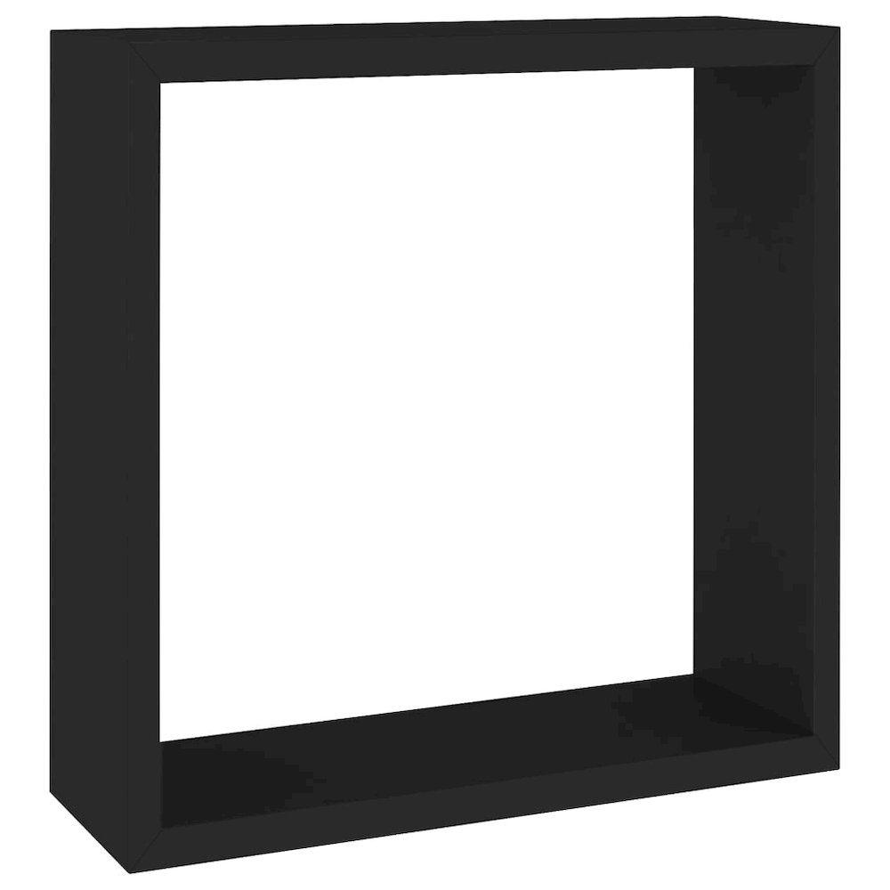 Wall Cube Shelf Set of 3 Black MDF Large, Medium, Small. Picture 6