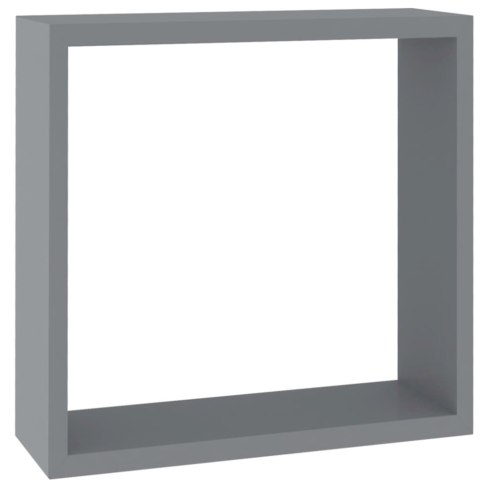 Wall Cube Shelves 3 pcs Gray MDF. Picture 6