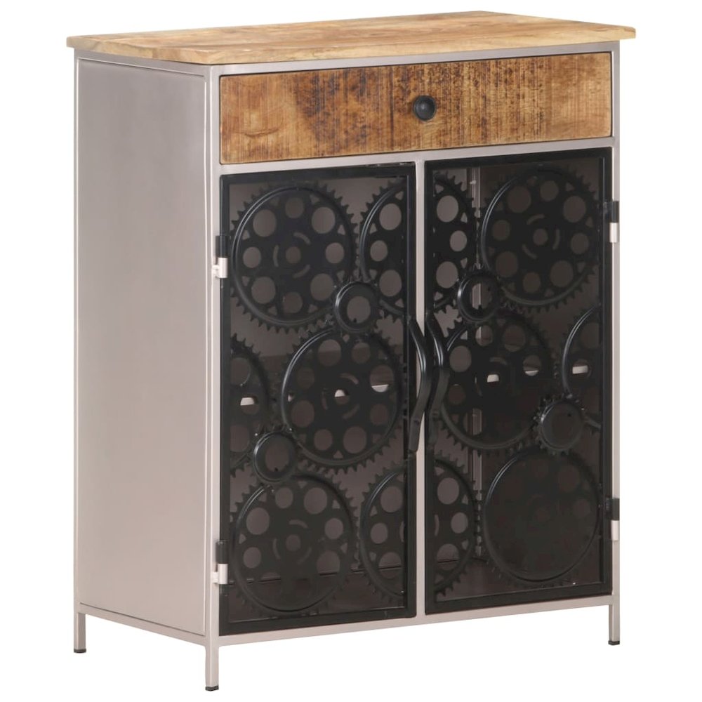 Sideboard Rough mango wood with silver powder-coated iron. Picture 1