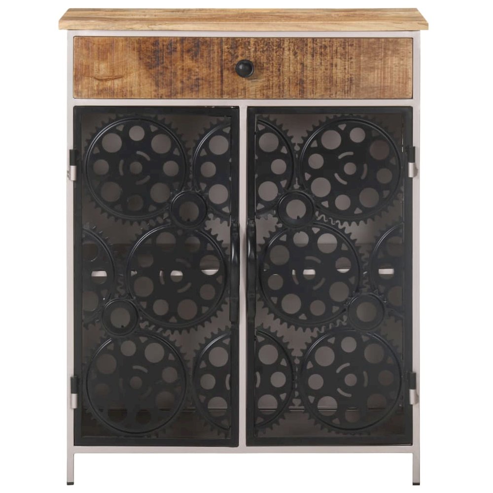 Sideboard Rough mango wood with silver powder-coated iron. Picture 2
