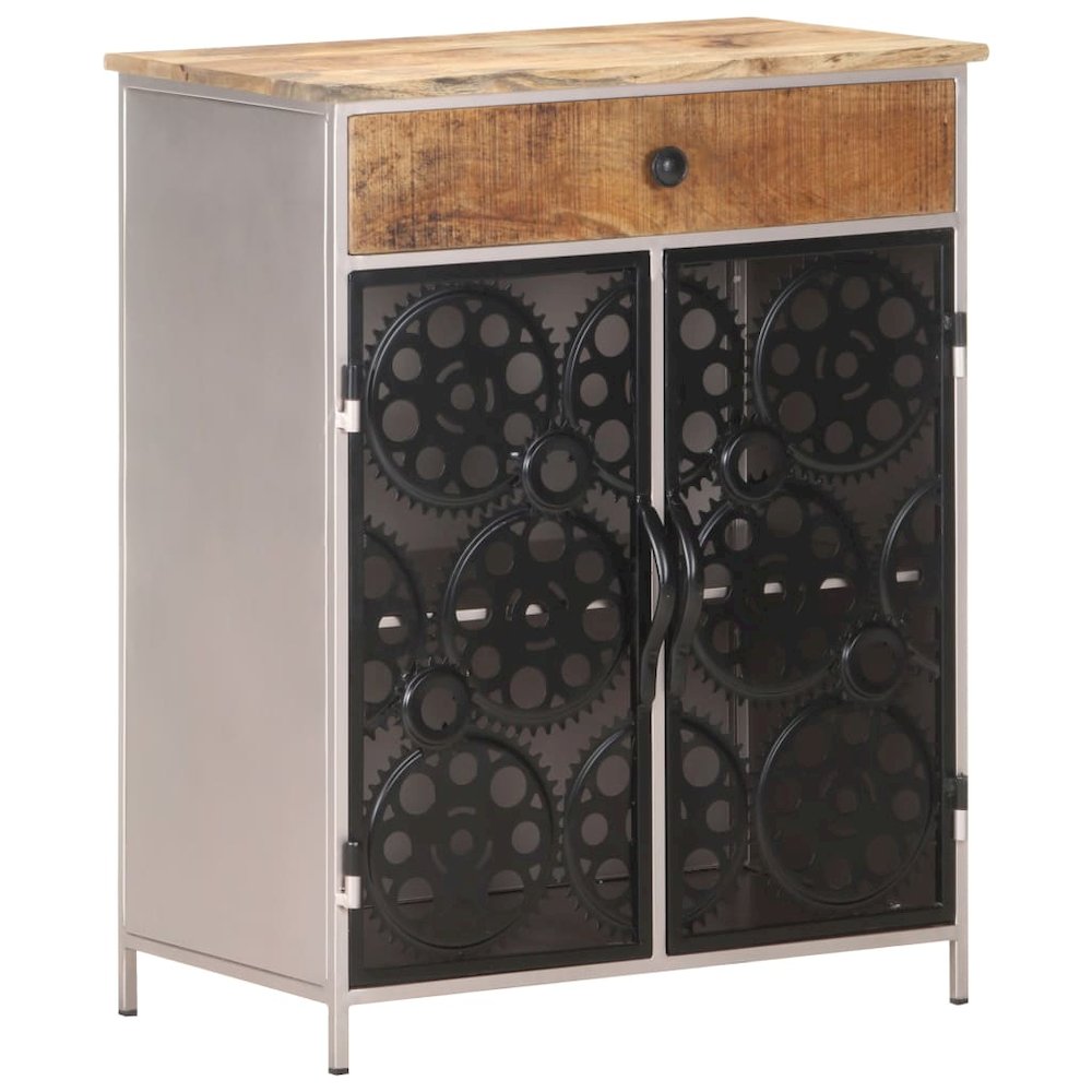 Sideboard Rough mango wood with silver powder-coated iron. Picture 11