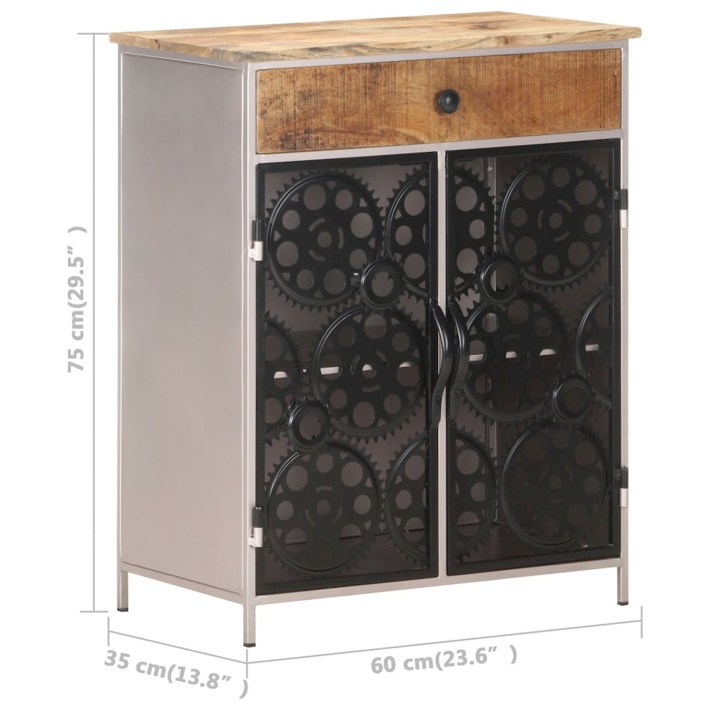 Sideboard Rough mango wood with silver powder-coated iron. Picture 7