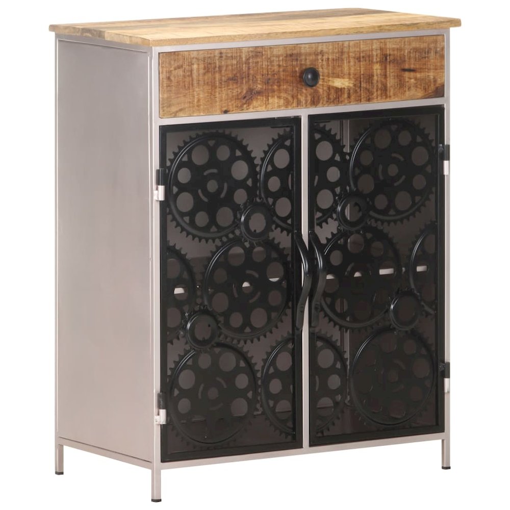 Sideboard Rough mango wood with silver powder-coated iron. Picture 8