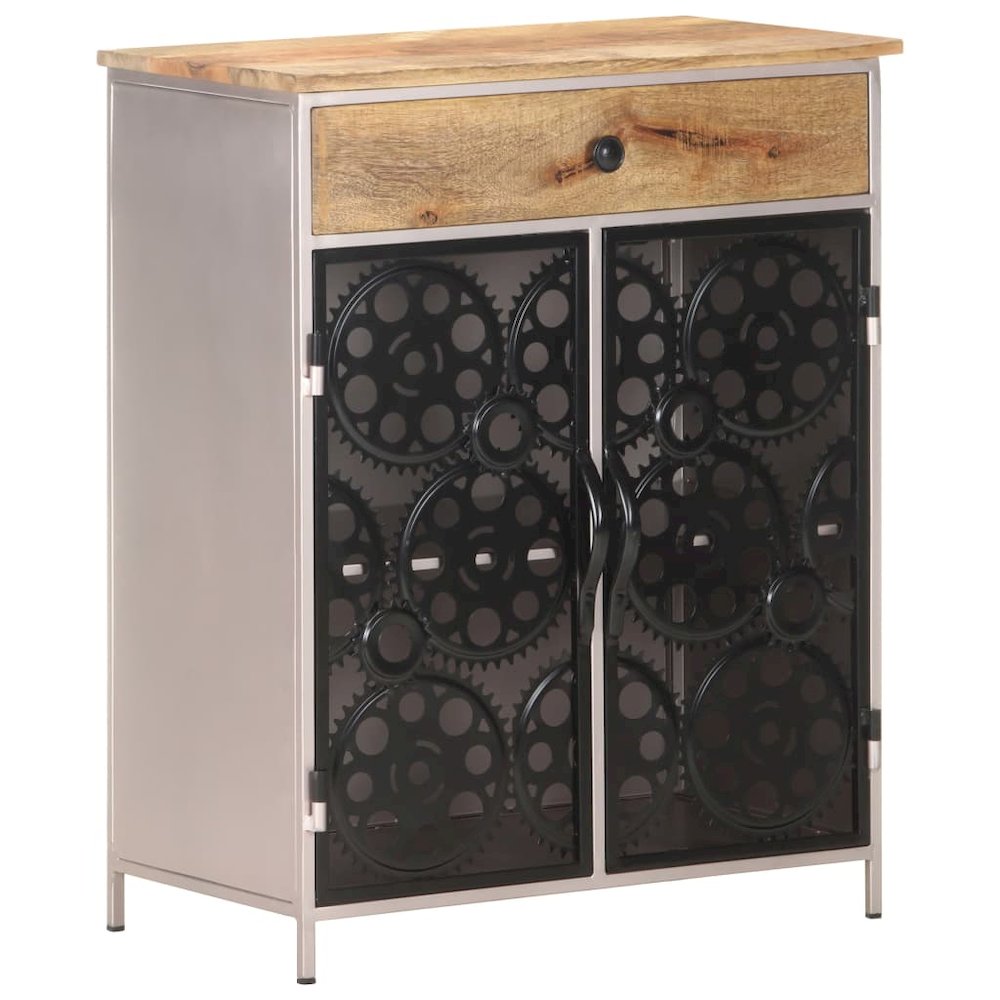 Sideboard Rough mango wood with silver powder-coated iron. Picture 10