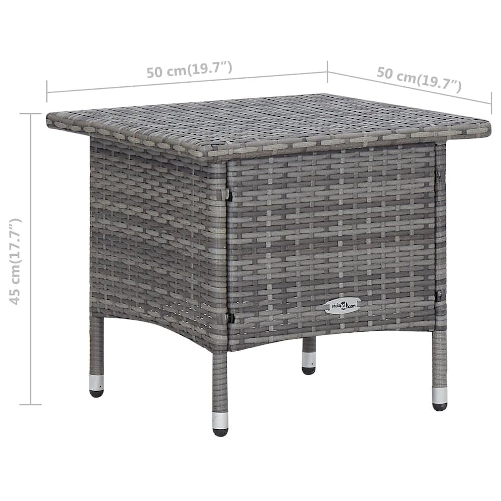 Garden Furniture Set Gray PE rattan, powder-coated steel, polyester. Picture 12