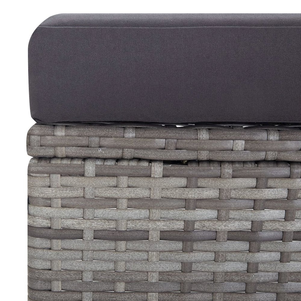 Garden Furniture Set Gray PE rattan, powder-coated steel, polyester. Picture 8