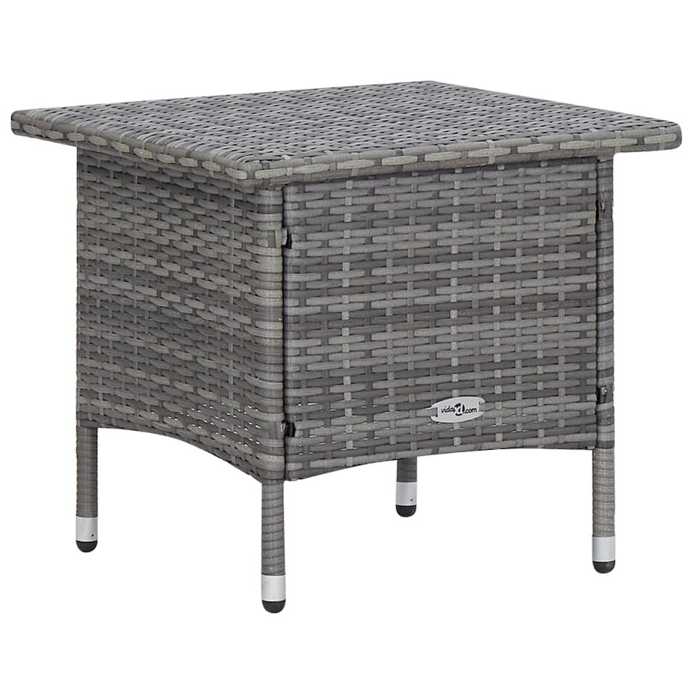 Garden Furniture Set Gray PE rattan, powder-coated steel, polyester. Picture 9