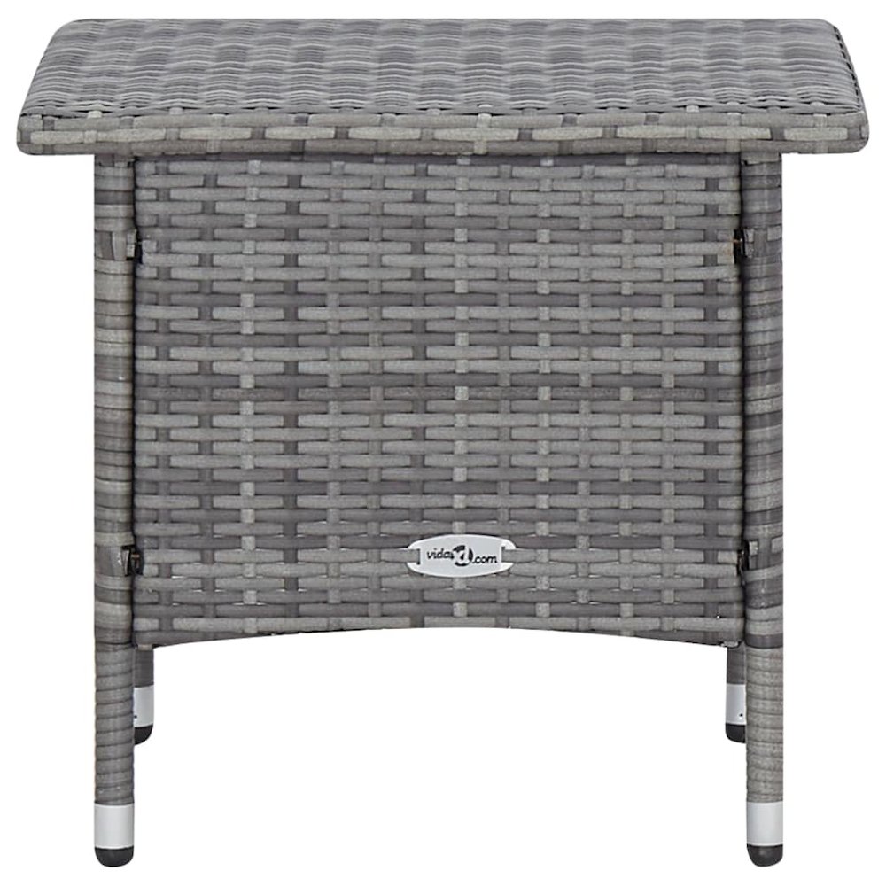 Garden Furniture Set Gray PE rattan, powder-coated steel, polyester. Picture 10