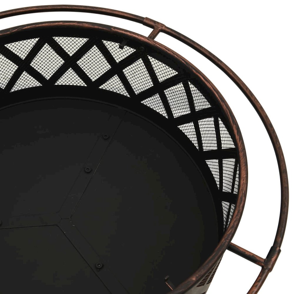 vidaXL Rustic Fire Pit with Poker 29.9" XXL Steel, 311885. Picture 5