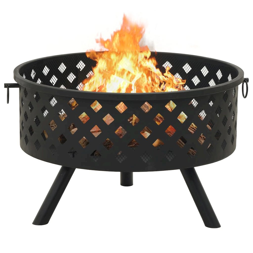 vidaXL Fire Pit with Poker 26.8" XXL Steel, 311890. Picture 4
