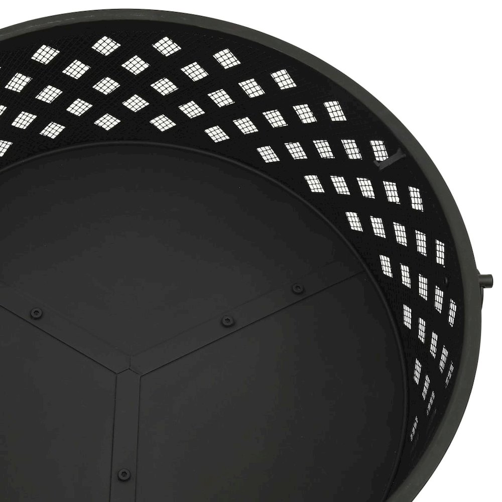vidaXL Fire Pit with Poker 26.8" XXL Steel, 311890. Picture 5