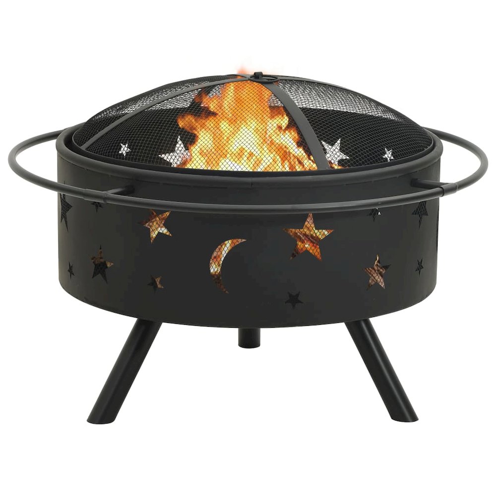 vidaXL Fire Pit with Poker 29.9"XXL Steel, 311892. Picture 2