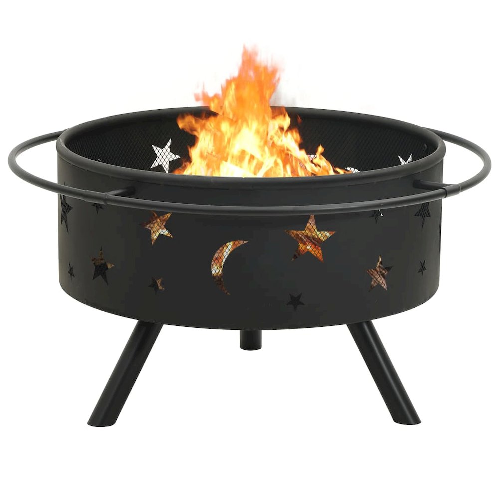 vidaXL Fire Pit with Poker 29.9"XXL Steel, 311892. Picture 4