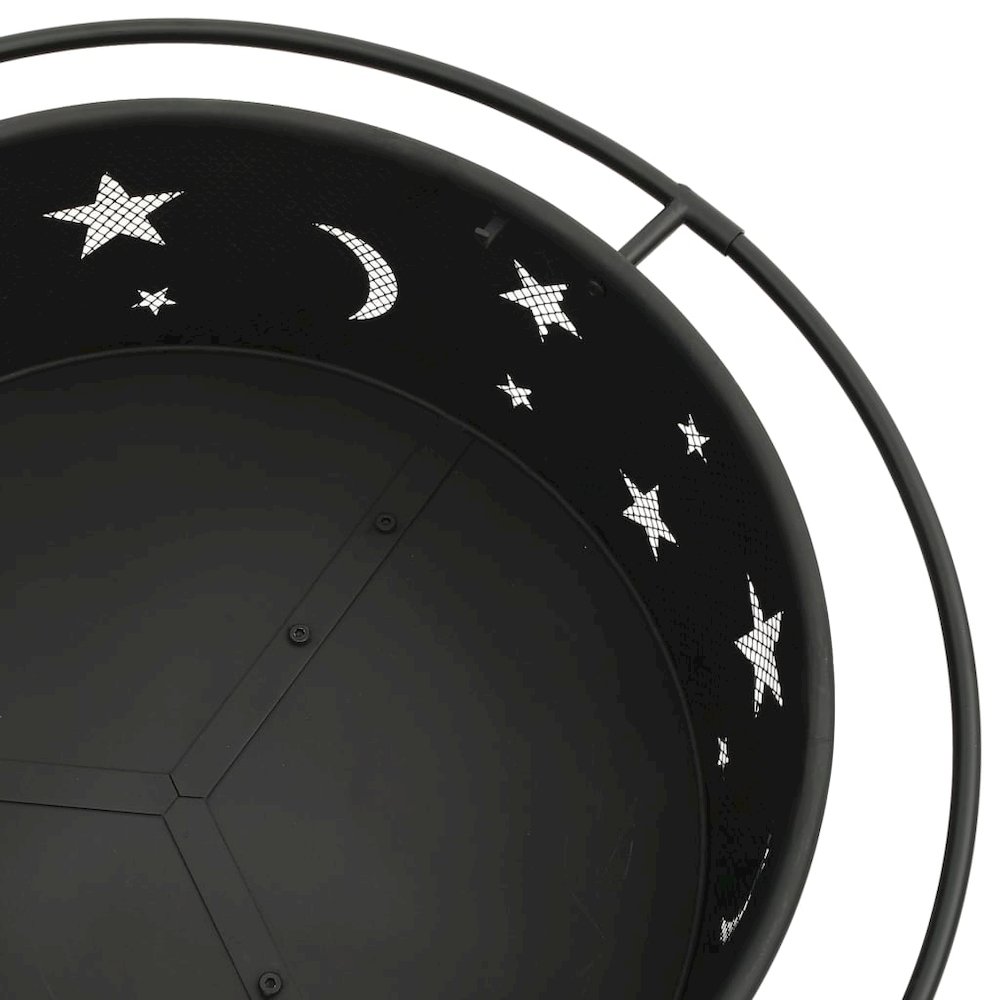 vidaXL Fire Pit with Poker 29.9"XXL Steel, 311892. Picture 5