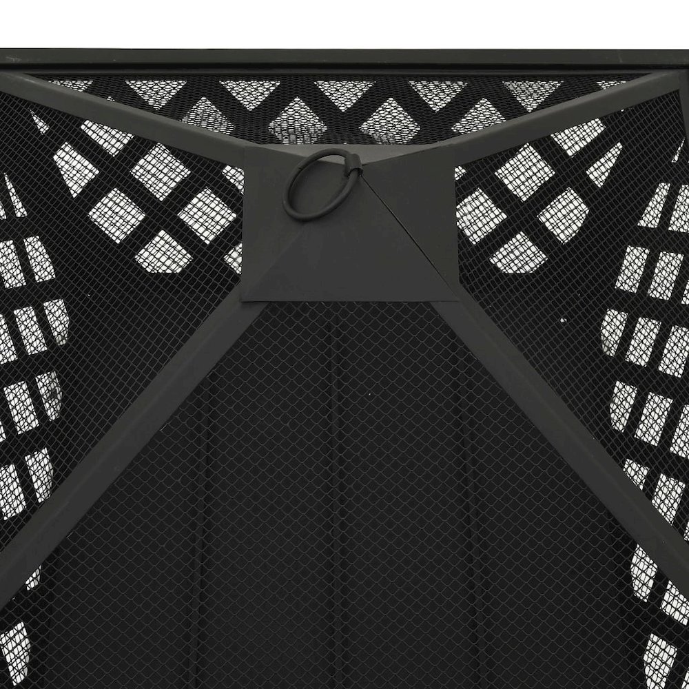vidaXL Fire Pit with Poker 25.2" XXL Steel, 311894. Picture 5