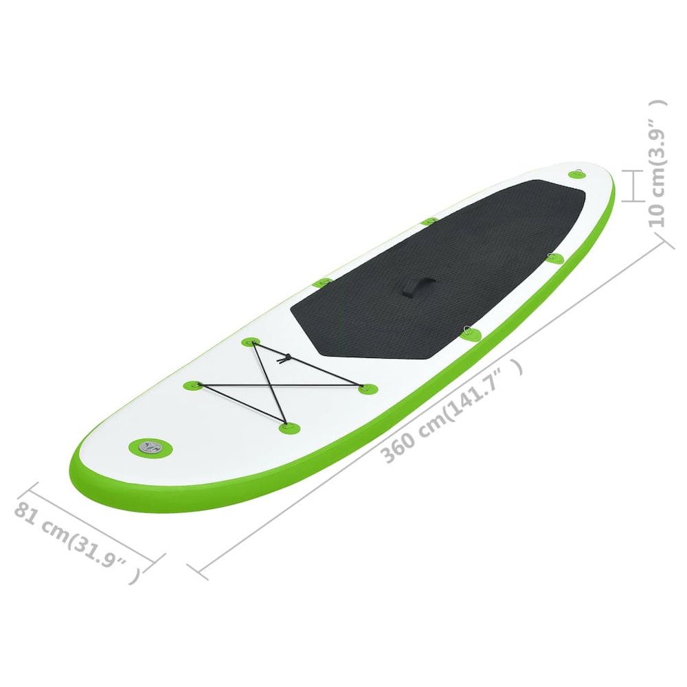 Inflatable Stand Up Paddle Board Set Green and White. Picture 9