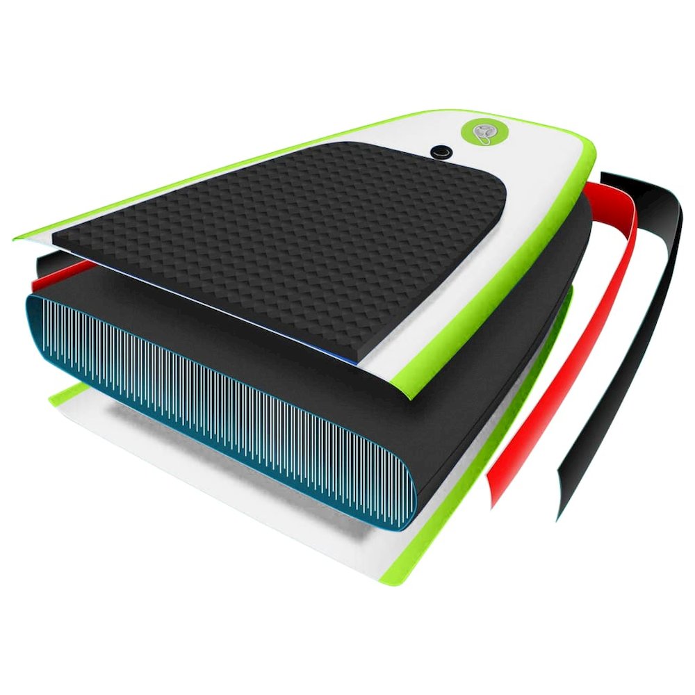 vidaXL Inflatable Stand Up Paddle Board Set Green and White 2734. Picture 8