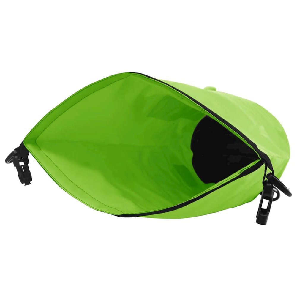vidaXL Dry Bag with Zipper Green 4 gal PVC 2776. Picture 4