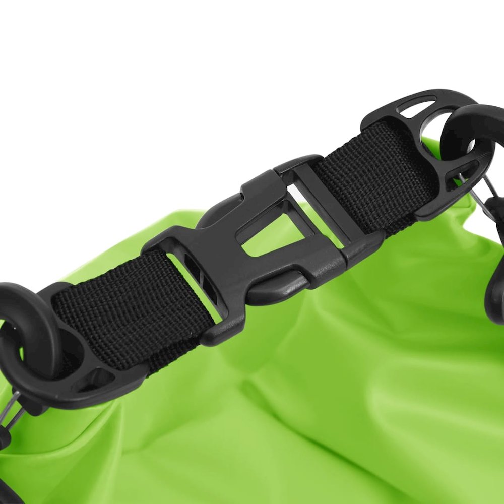vidaXL Dry Bag with Zipper Green 5.3 gal PVC 2777. Picture 6