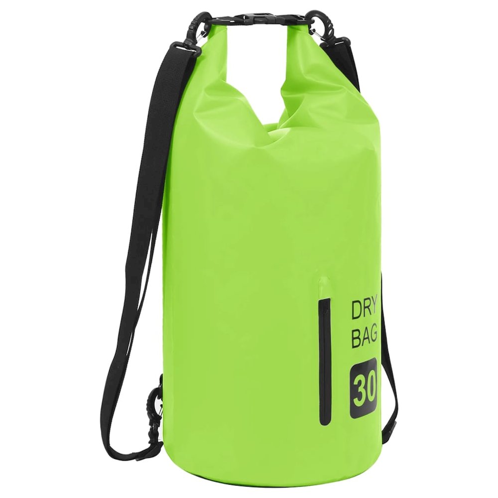 vidaXL Dry Bag with Zipper Green 7.9 gal PVC 2778. Picture 1