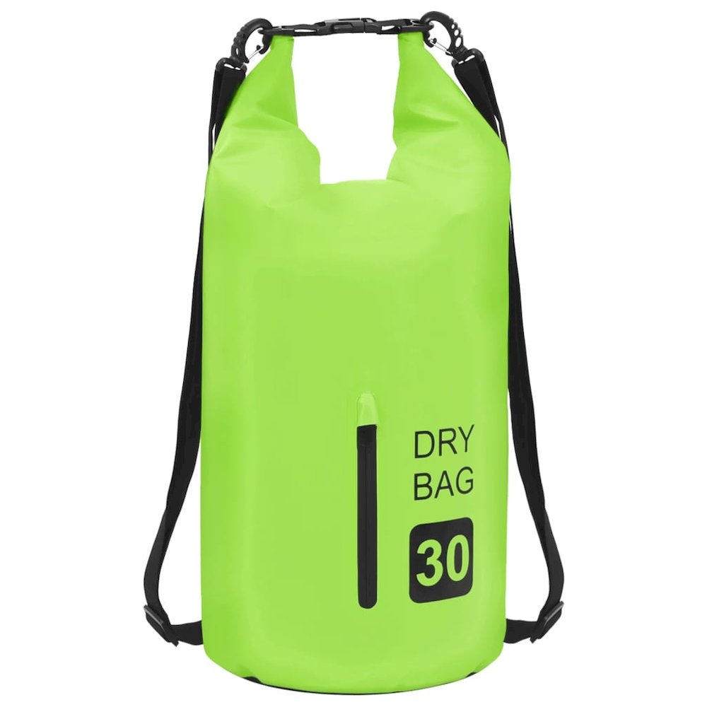 vidaXL Dry Bag with Zipper Green 7.9 gal PVC 2778. Picture 2