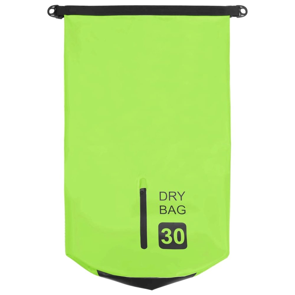 vidaXL Dry Bag with Zipper Green 7.9 gal PVC 2778. Picture 3