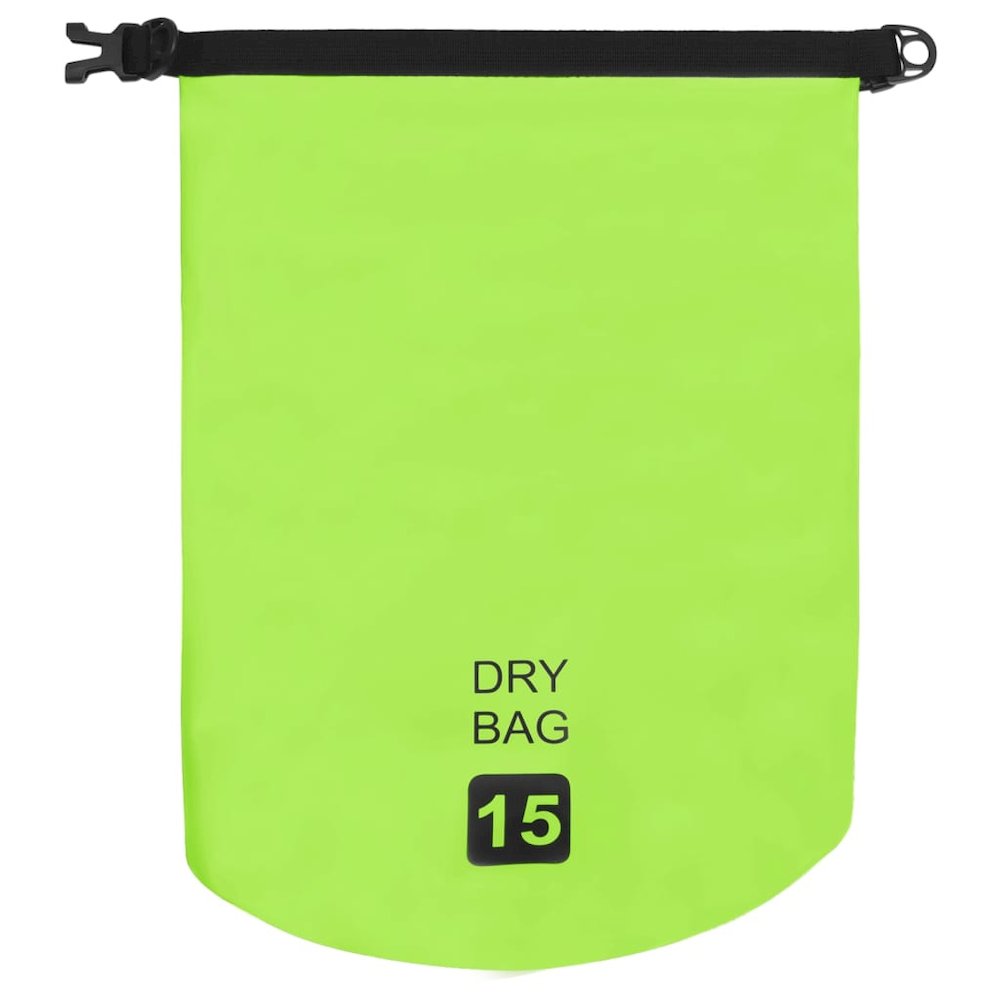 vidaXL Dry Bag Green 4 gal PVC 2781. Picture 3