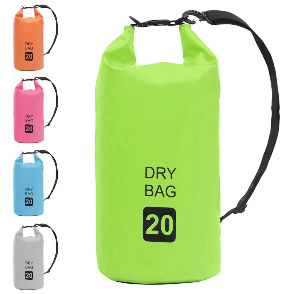 vidaXL Dry Bag Green 5.3 gal PVC 2782. Picture 9
