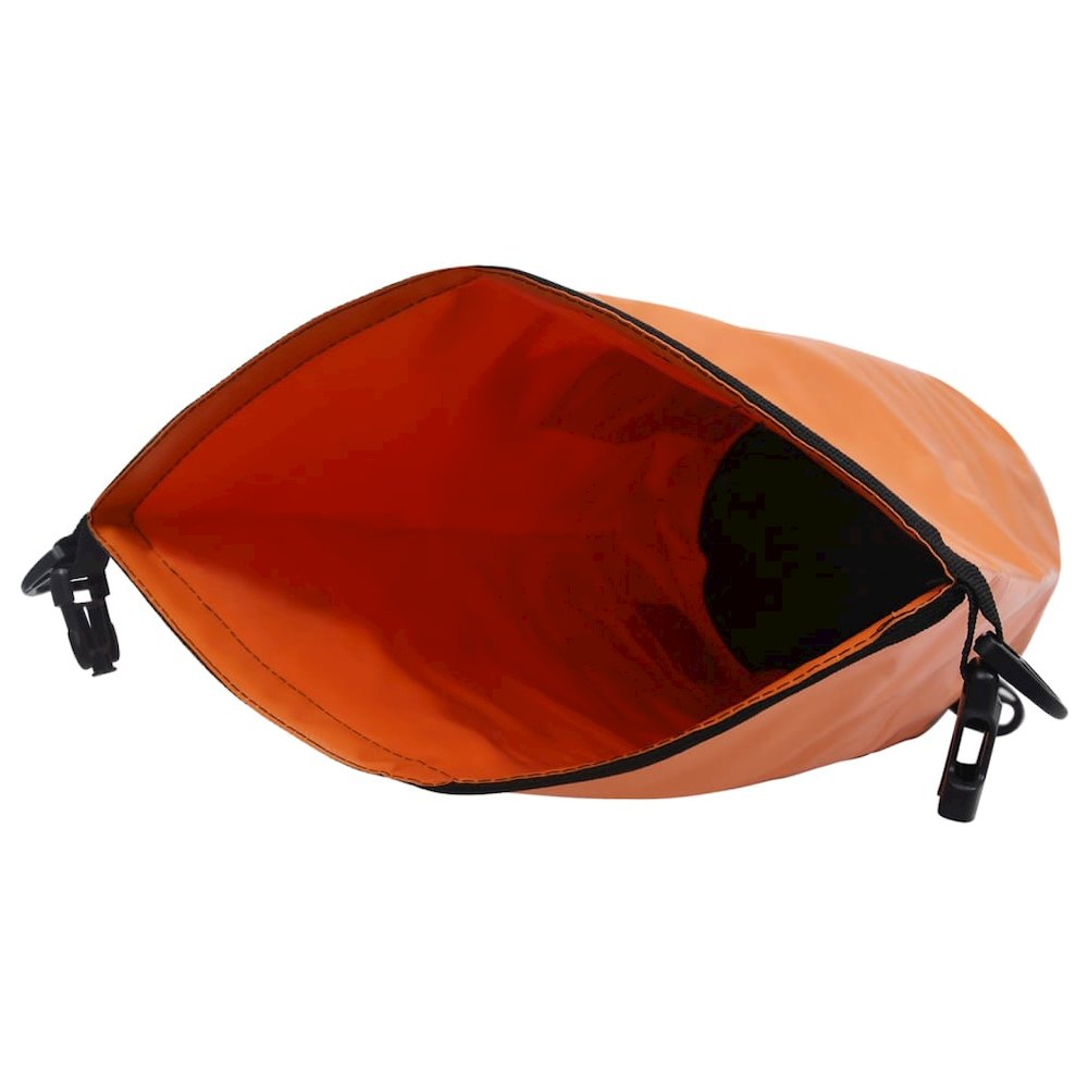 vidaXL Dry Bag with Zipper Orange 4 gal PVC 2784. Picture 4