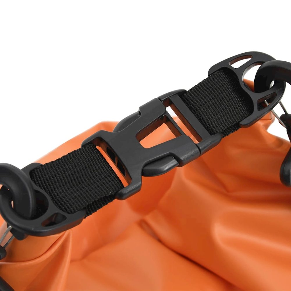 vidaXL Dry Bag with Zipper Orange 4 gal PVC 2784. Picture 6