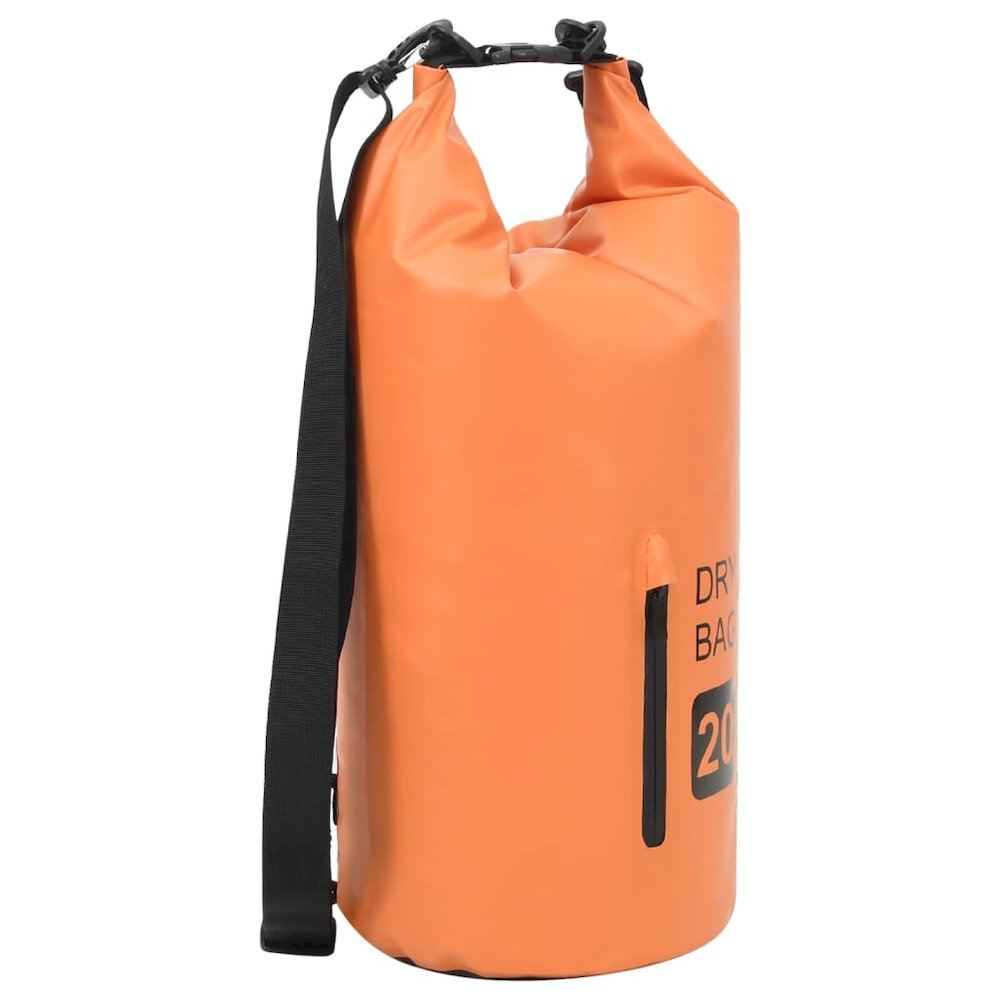 vidaXL Dry Bag with Zipper Orange 5.3 gal PVC 2785. Picture 1
