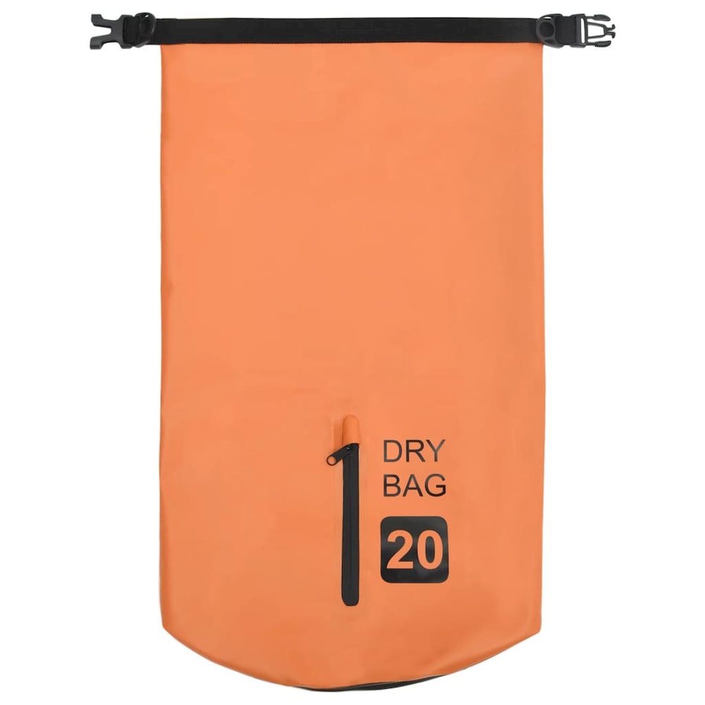 vidaXL Dry Bag with Zipper Orange 5.3 gal PVC 2785. Picture 3