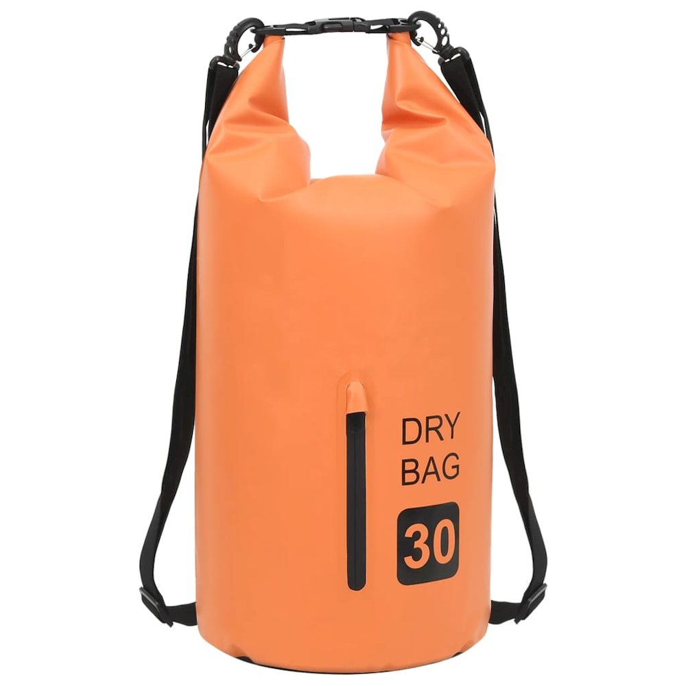 vidaXL Dry Bag with Zipper Orange 7.9 gal PVC 2786. Picture 2
