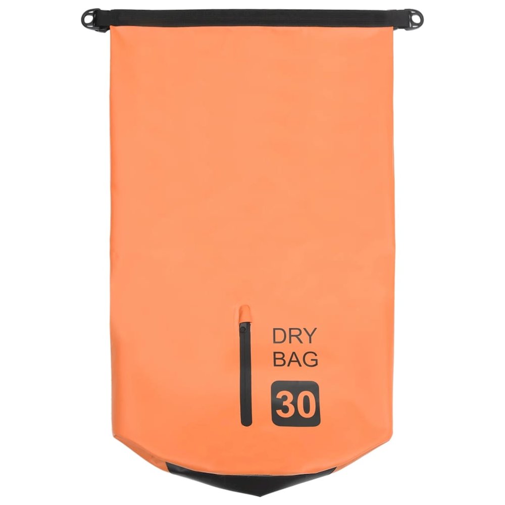 vidaXL Dry Bag with Zipper Orange 7.9 gal PVC 2786. Picture 3