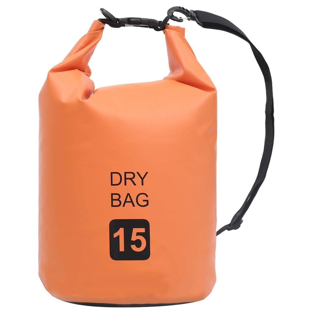 vidaXL Dry Bag Orange 4 gal PVC 2789. Picture 1