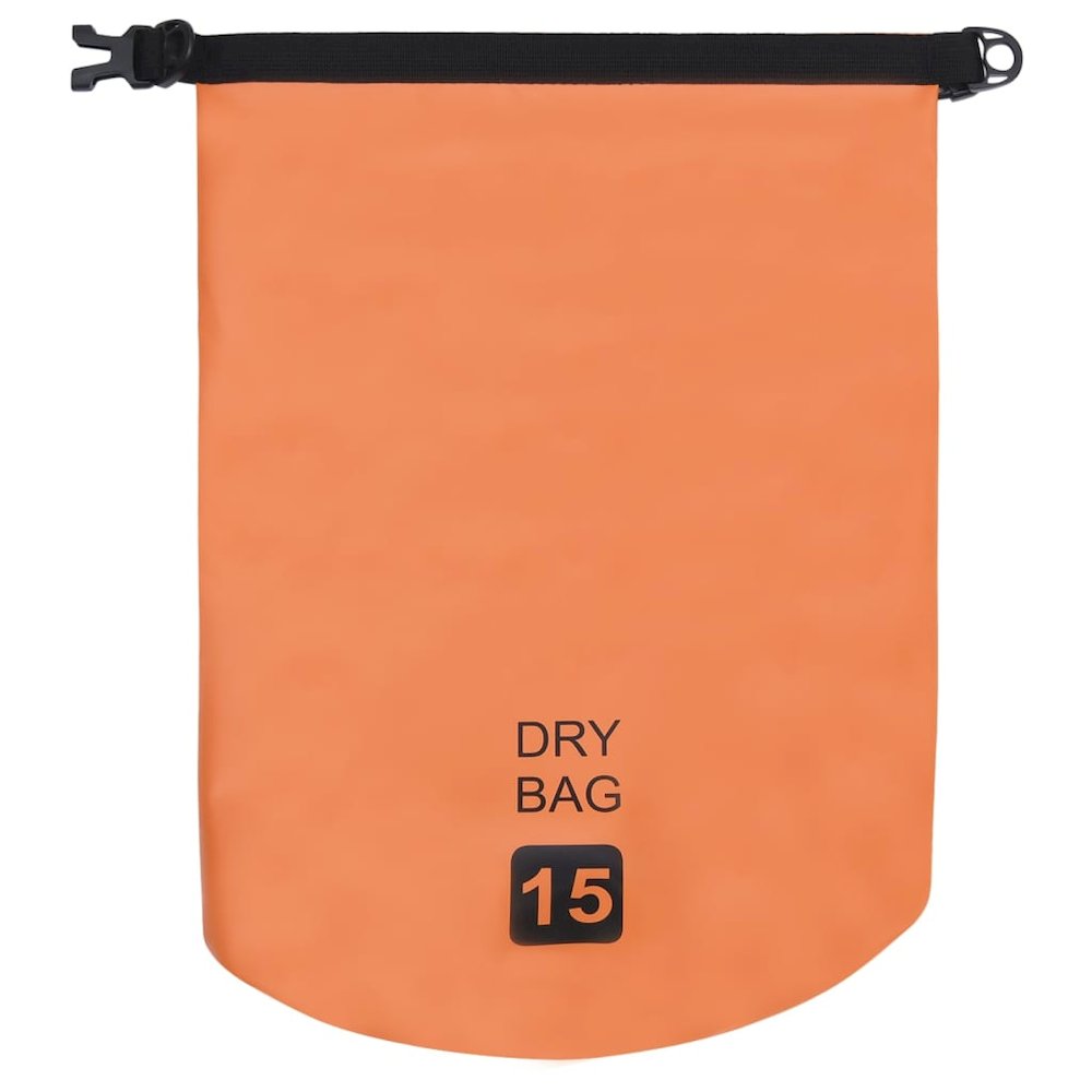 vidaXL Dry Bag Orange 4 gal PVC 2789. Picture 3