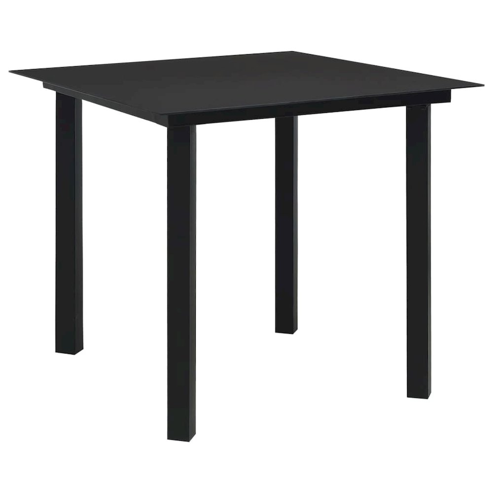 Dining Table Black Glass, powder-coated steel 31.5 x 31.5 in. Picture 1