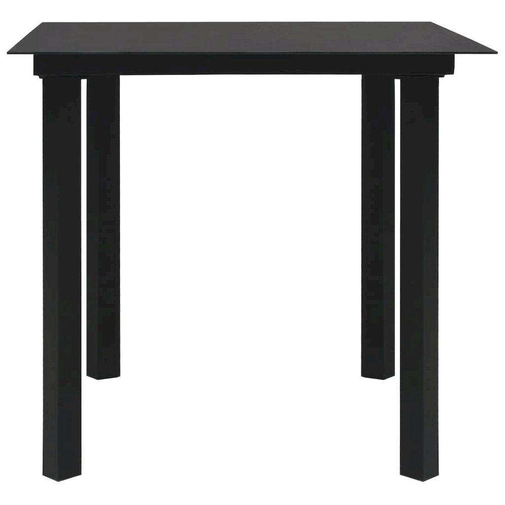 Dining Table Black Glass, powder-coated steel 31.5 x 31.5 in. Picture 2